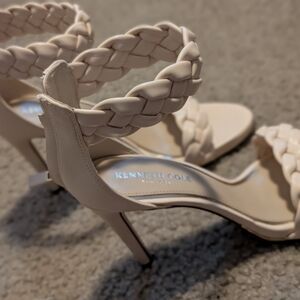 Kenneth Cole Braided Strap Stiletto Heels in Nude